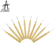 Wholesale 10pcs Hair Extension Crochet Hook Needles for Weaving Linking Micro Rings Human Hair Extension Tools