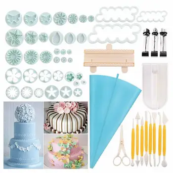 

54PCS Cake Decorating Equipment Cake Decorating Tool Set Easy To Use Icing Tips With Pattern Chart Angled Spatula