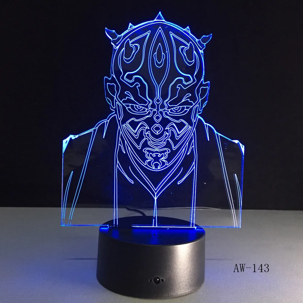 Фигурка рыцаря джедая Дарта Мауса из Star Wars разноцветная 3d лампа с сенсорным