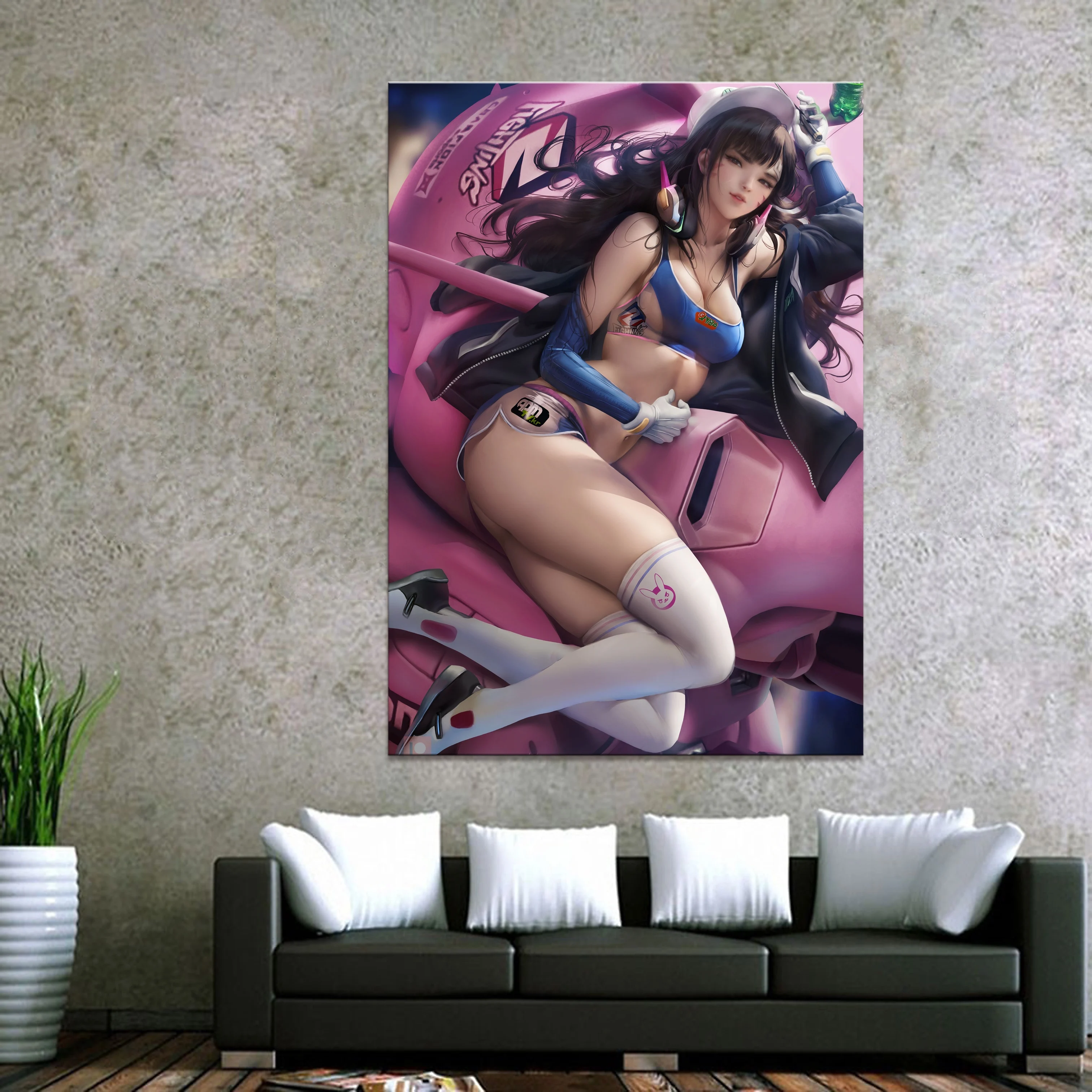 

Home Decor Canvas Overwatch D.Va Game 1 Piece Anime Sexy Girl Art Poster Prints Picture Wall Decoration Painting Wholesale