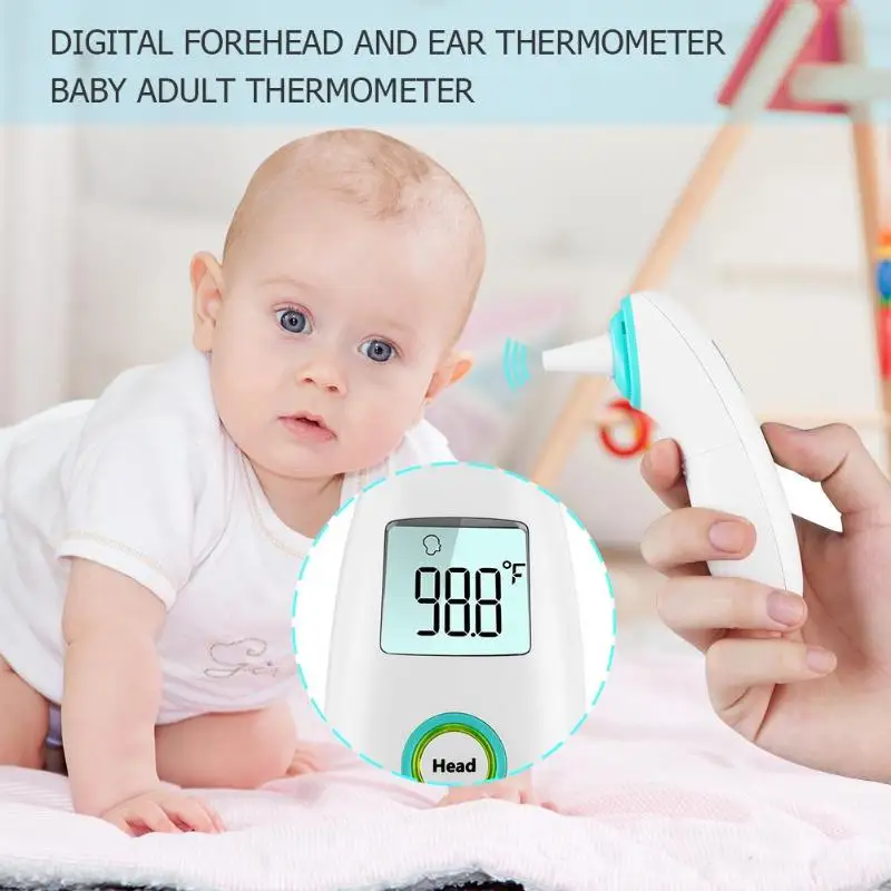 

LCD Digital FDA Electronic Forehead Ear Thermometer Baby Adult Ear Temp Gun Forehead Temperature