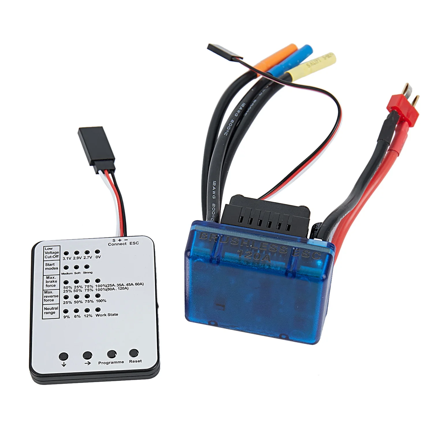 

FBIL-SURPASS HOBBY S-120A Brushless ESC with 6.1V/3A SBEC & Programming Card for 1/8 RC Car