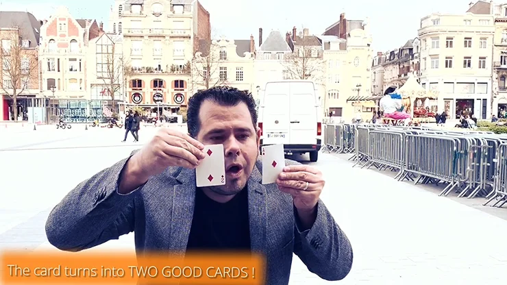 SPLIT-CARD (Gimmicks+Online Instructions) by Mickael Chatelain Magic Tricks Close up Mentalism Magician Illusions Street Magic