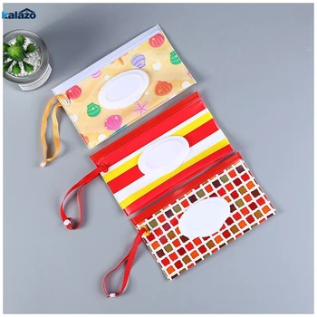 

Wet Wipes Bag Clamshell Cosmetic Pouch Clutch and Clean Easy-carry Snap-strap Wipes Container Wipes Eco-friendly Tissue Boxes