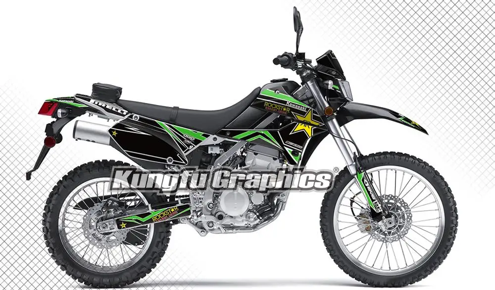 KUNGFU графика персонализированные наклейки мотоцикл деко Комплект для Kawasaki KLX250
