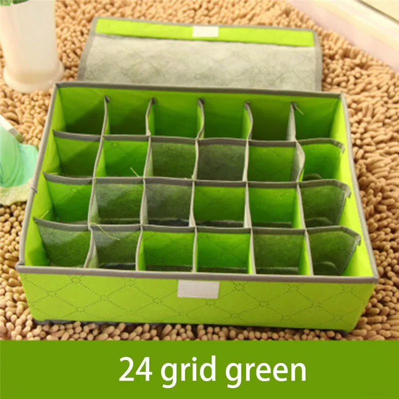 

Bra Socks Underwear Storage Box Grid Bag Non-Woven Fabric Foldabled Storage Case