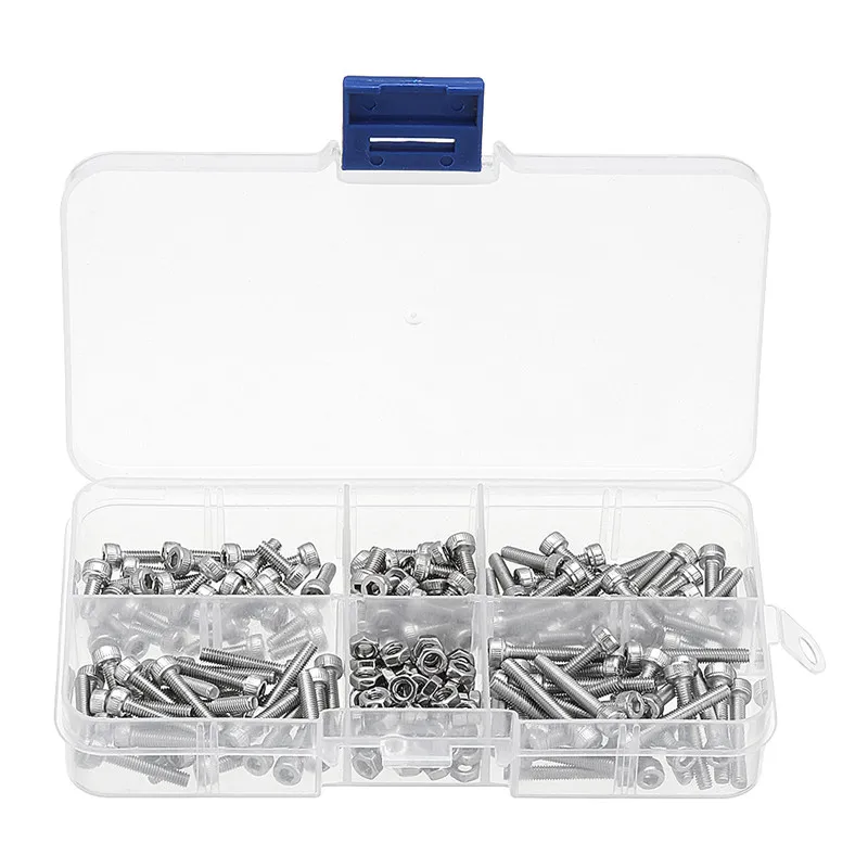 

Suleve M3SS6 210pcs M3 Stainless Steel Hex Socket Cap Head Screws Nut Assortment Set Silver High Quality
