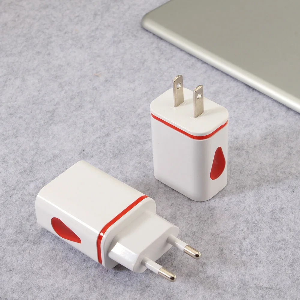 5 В/2.1A ЕС США вилка со светодиодом 2 адаптер usb портов мобильного телефона