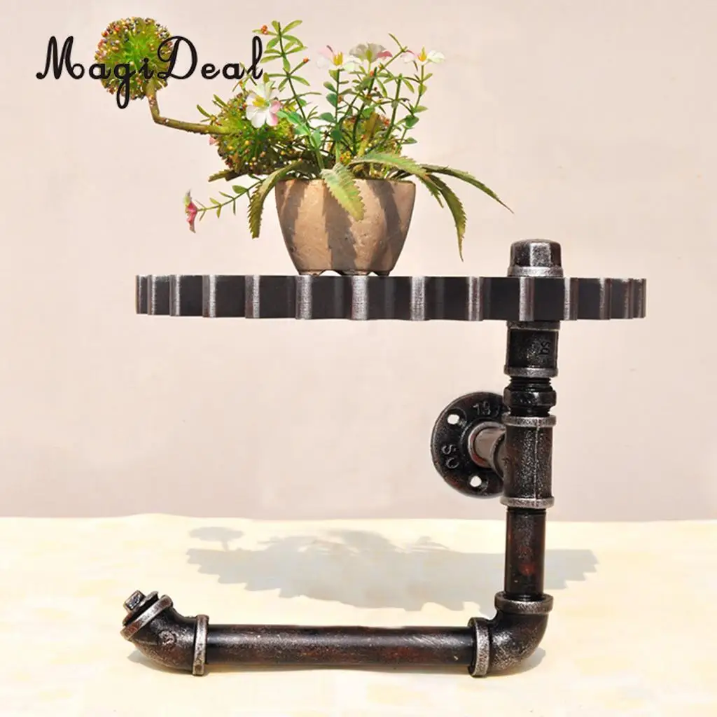 

Vintage Industrial Gear Pipe Shelf Ornament Wall Hanger Decoration for Home Bar Coffee Shop Restaurant Wall Decoration