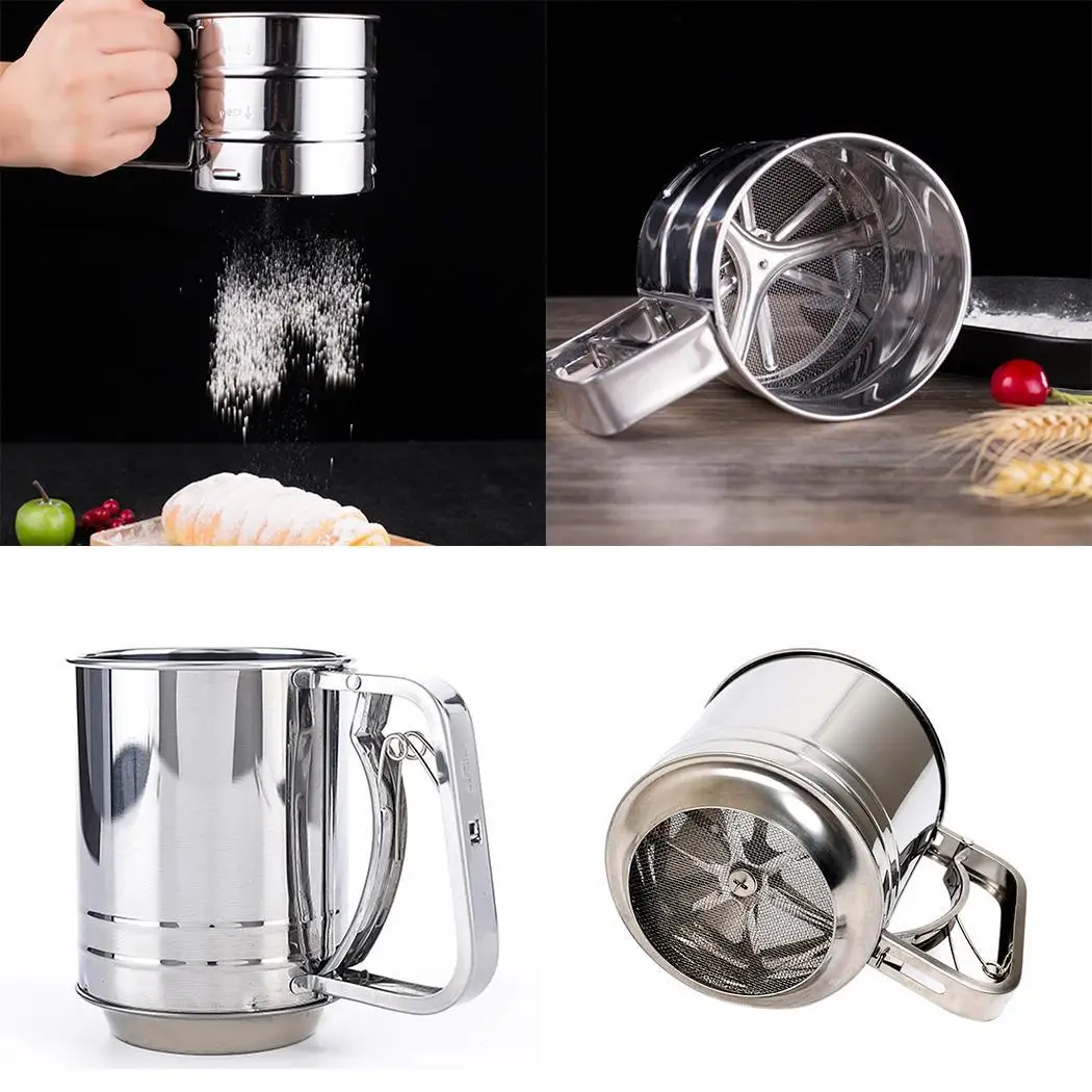 

Durable Double Layered Manual Flour Sifter As Picture Home Baking Tool