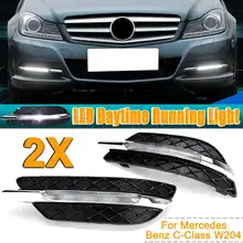 Для Mercedes-Benz C-Class W204 2011 2012 2013 светодио дный DRL белый дневной ходовые огни Янтарный указатель поворота Противотуманные огни