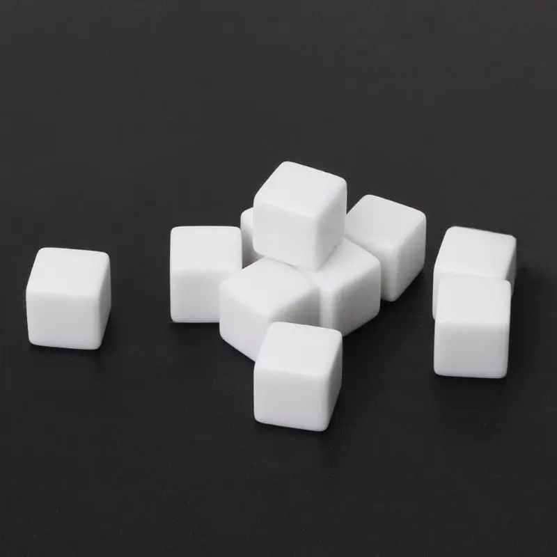 

10pcs Dices 12mm Glossy Blank Six Sides Dies Table Gaming Dices For Role Playing Game
