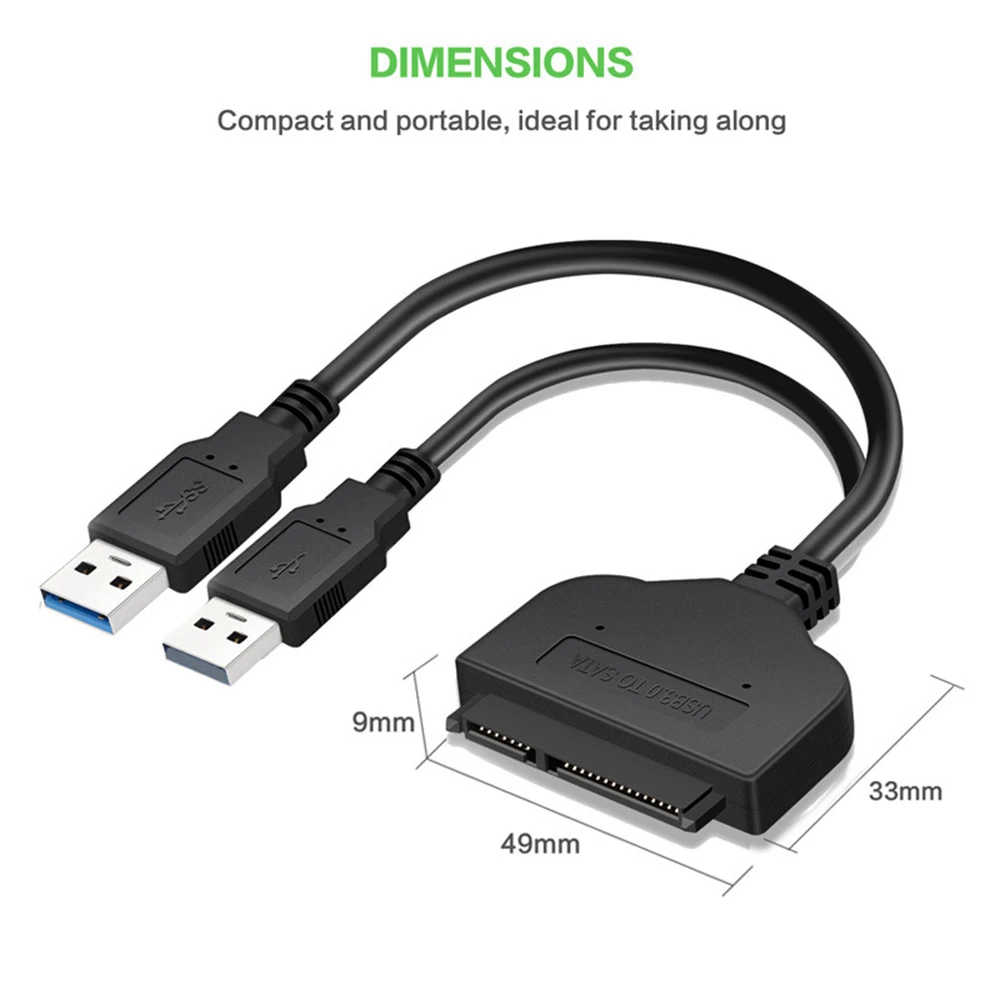 Новый адаптер USB 3 0 для SATA 7 + 15 Pin 2 5 дюймового HDD SSD высокого качества 20/25