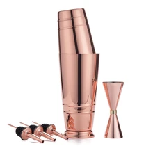 Премиум 5 шт. бар набор инструментов: 18/8 нержавеющая сталь Бостонский шейкер, 30/45 мл с двойным концом мерный стаканчик& 3 дозаторы для домашние бары