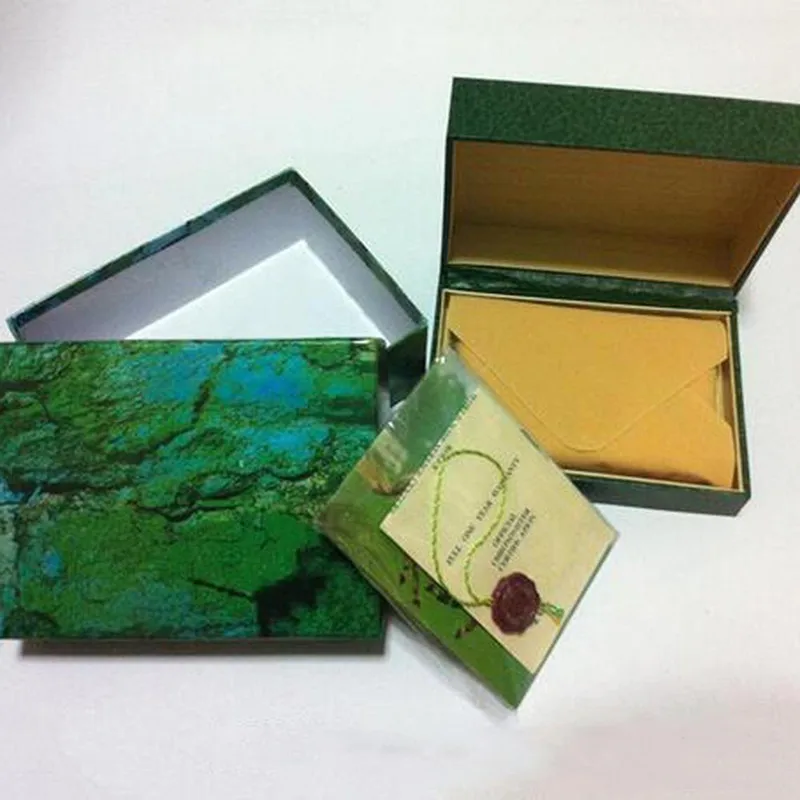 

Free Shipping New Tag Luxury Watch Women For Wooden Watch Box Inner Outer Mens Watches Boxes Men Wristwatch Green Wood Boxs