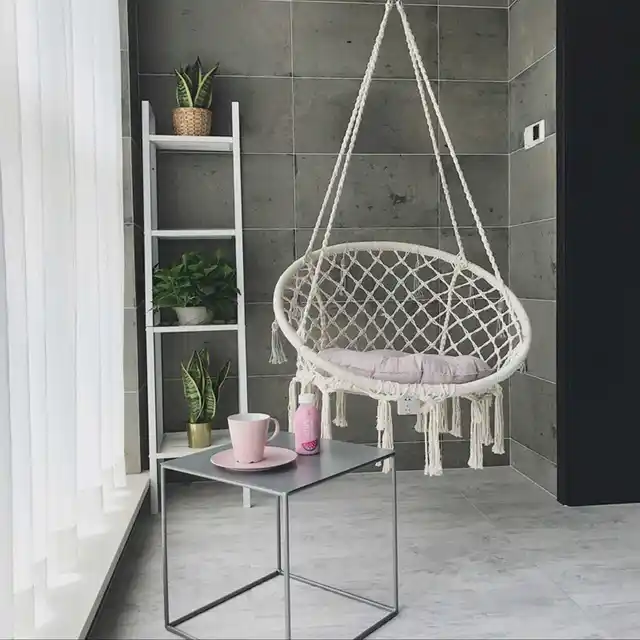 Nordic Hangematte Handgemachte Gestrickte Garten Schlafzimmer
