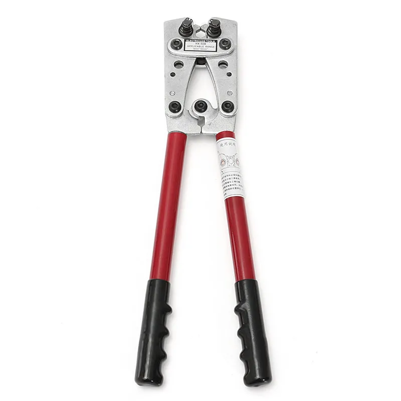 

LX-50B 6-50mm2 Copper Tube Terminal Crimping Tool Plier for Heavy Cable Lug High Quality SCM-40 Super-Hard Steel Red Black