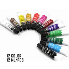 12 цветов, трубчатая акриловая краска/акварель/масляная живопись, аутентичный Европейский сертификат EN, краска, набор ручек