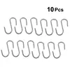 10Pcs Stainless Steel S Shaped Hooks Kitchen Spoon Pan Pot Utensils Hangers Clasp Over The Door Closet Clothes Rack Tool ► Photo 2/6