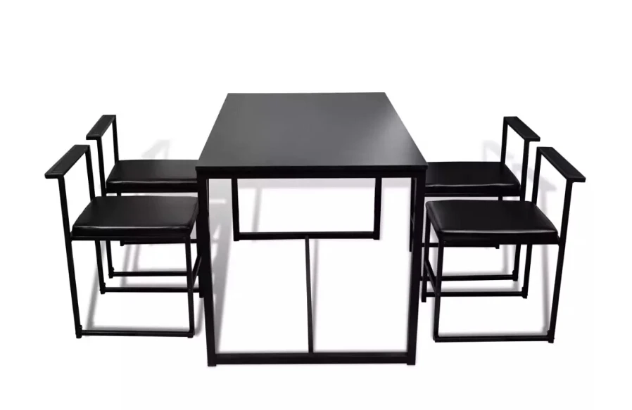 VidaXL 5Pcs Dining Room Sets Modern Home Furniture Dining Table And Chairs Black Furniture Oversea Warehouse Shipping VidaXL 5Pcs Dining Room Sets Modern Home Furniture Dining Table And Chairs Black Furniture Oversea Warehouse Shipping