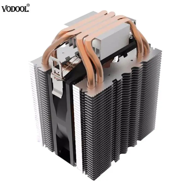 Comprar Radiador de tubo de calor LED azul cojinete hidráulico CPU ventilador enfriador disipador de calor para Intel LGA1150 1151 1155 775 1156 AMD ventilador de refrigeración