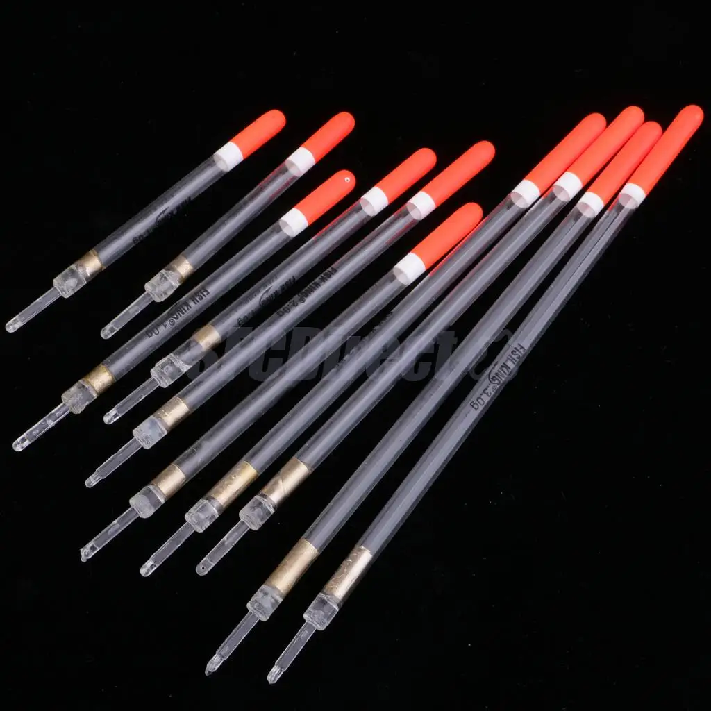 

10 Pieces Fishing Floats Rock Fishing Buoy Crystal Waggler Floats Plastic Fishing Floats Tube