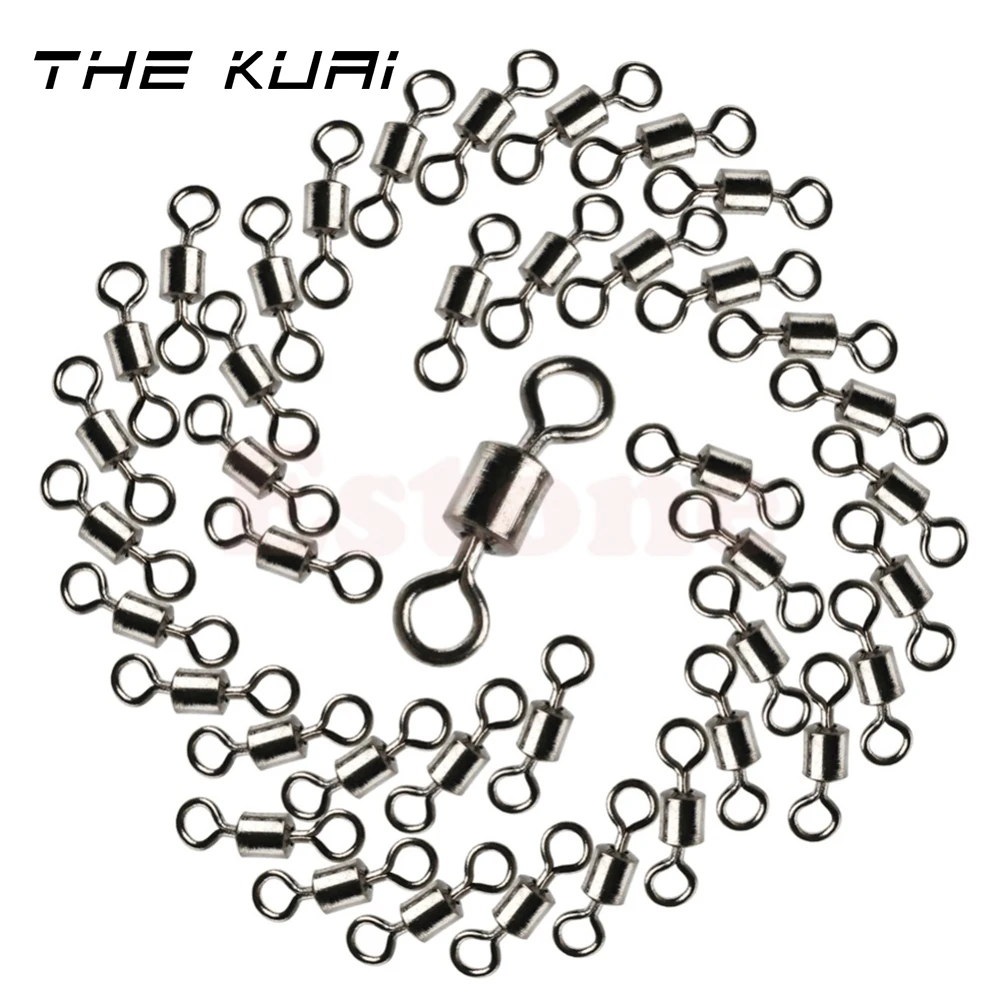 

THEKUAI 200pcs/lot American Fishing Swivel Size 8, 6, 4, 10,12,14 Sea Rock Fishhooks Swivels Fishing Tackle Accessories
