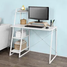SoBuy FWT29-W, Home Office Table Desk Computer Desk Workstation with 3 Tiers Side Storage Shelves цена SoBuy FWT29-W, Home Office Table Desk Computer Desk Workstation with 3 Tiers Side Storage Shelves цены онлайн