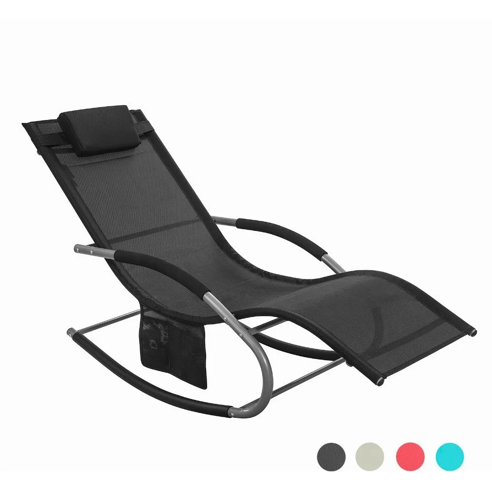 

SoBuy OGS28 Outdoor Garden Rocking Relaxing Chair Sun Lounger Side Bag