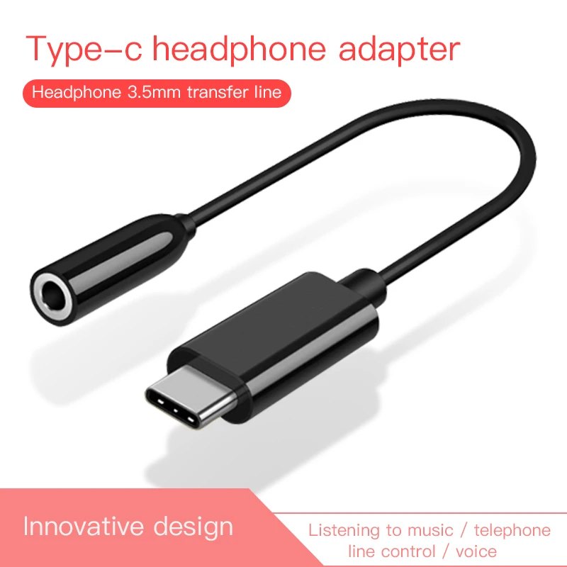 Type-C To 3.5mm Earphone Cable Adapter AUX Headphones Adapter for Huawei Mate 20 P30 Pro Xiaomi Mi 6 8 9 SE Audio Cable