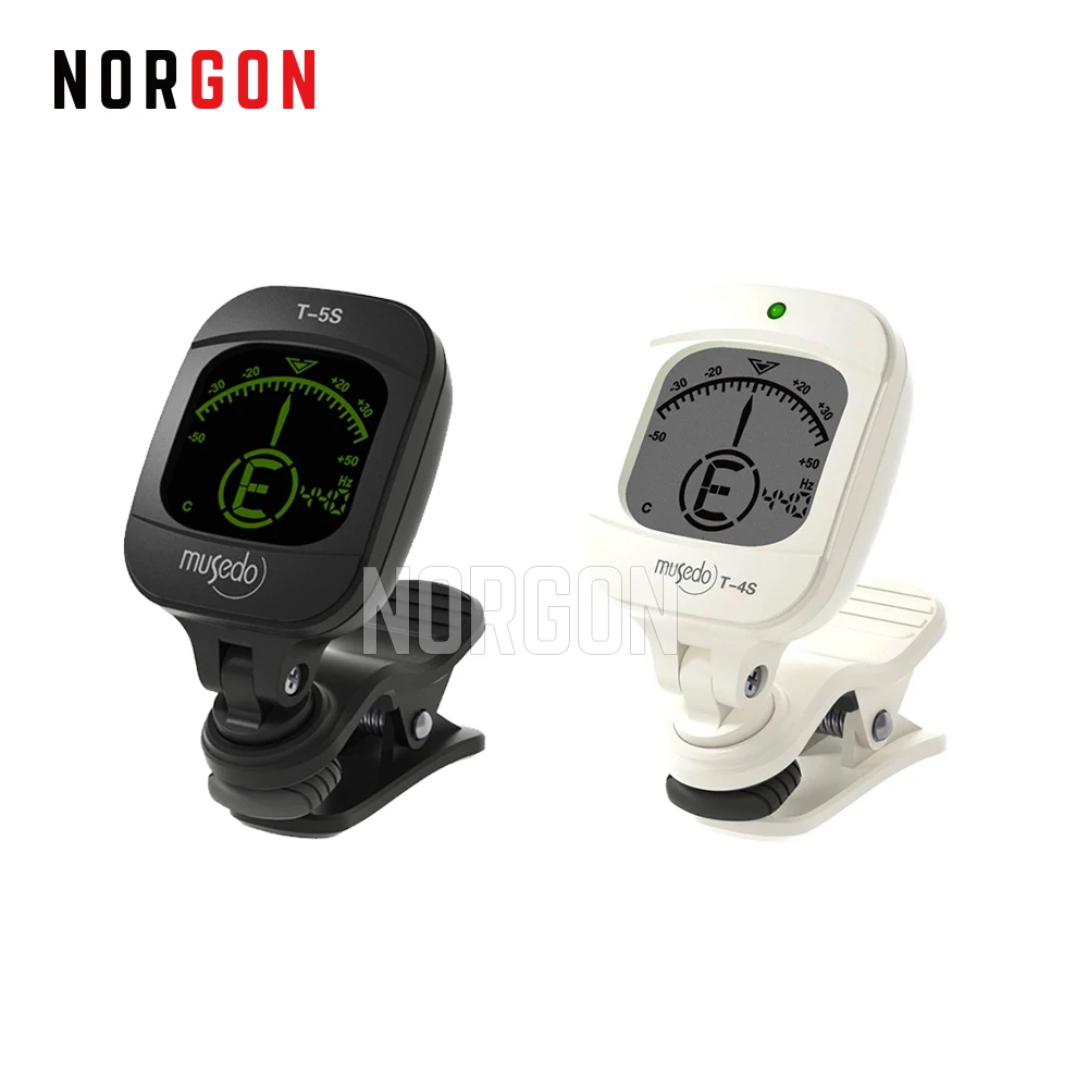 

Musedo Clip-on Guitar Tuner T-4S/T-5S LCD Display Chromatic, Guitar, Bass, Violin, C Key Ukulele Parts and Accessories