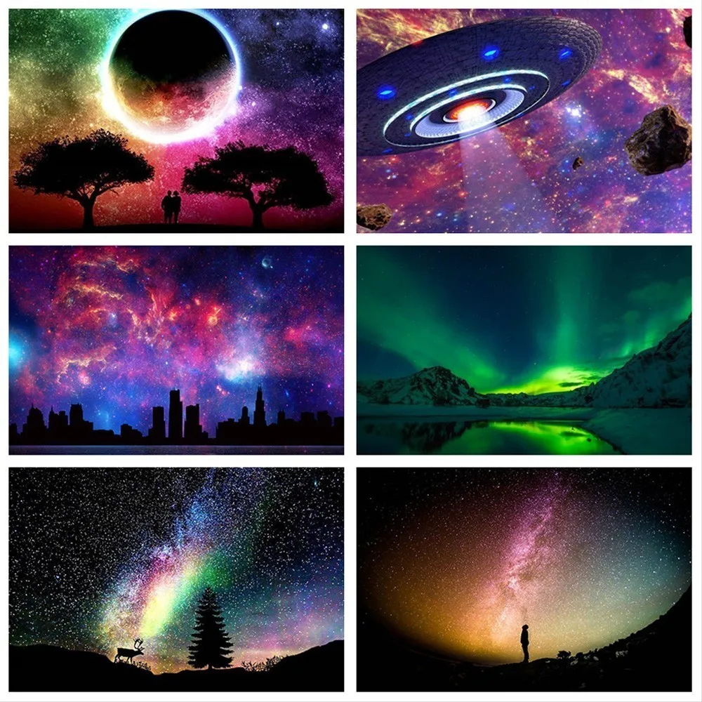 

Huacan Mosaic Diamond Embroidery Sale Scenery DIY Diamond Painting Color Sky Cross Stitch Full Square Picture Of Rhinestone