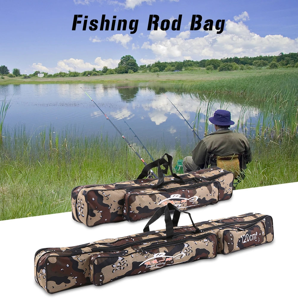 

80cm 100cm Fishing Bag Camouflage Fishing Tackle Bag Portable Folding Fishing Rod Bag Carry Case Carrier Storage Bag