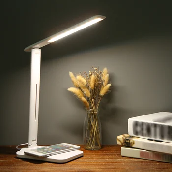 

Eye-caring LED Desk Lamp with Wireless Charging USB Charging Port Night Light Touching Control 3 Lighting Modes Table desk Lamp