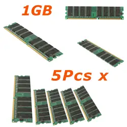 5 шт X 1 GB DDR 400 МГц PC3200 non-ecc (без коррекции ошибок) низкой плотности Настольный ПК памяти DIMM 184 булавки для Процессор GPU APU non-ecc (без коррекции