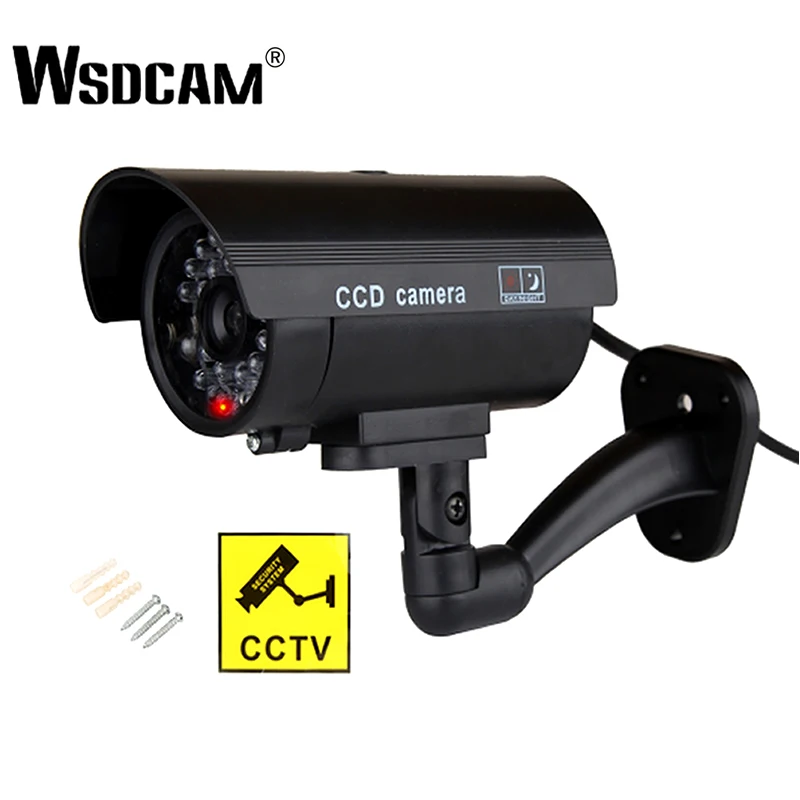 Wsdcam Waterproof Dummy Fake CCTV Camera With Flashing LED For Outdoor