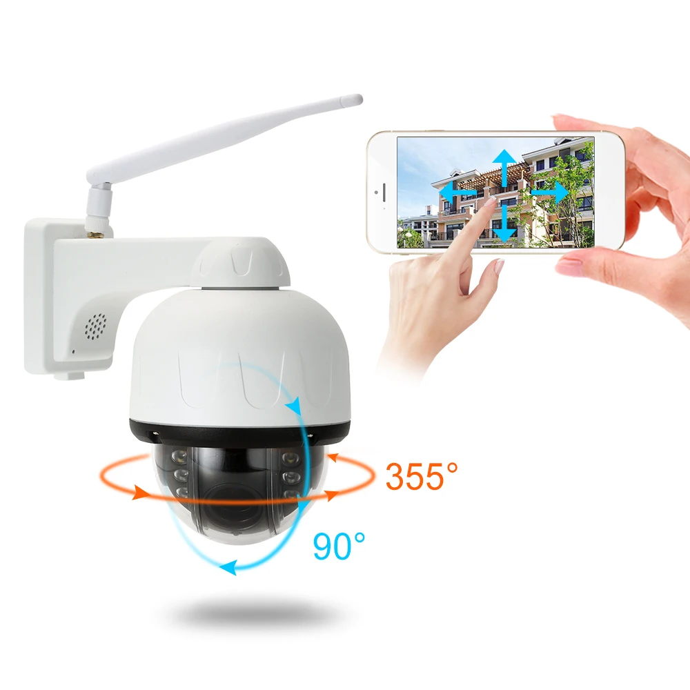 

1080P PTZ Wireless WiFi IP Camera 4X/16X Zoom DualLight Source Motion Detection Tracking Outdoor Waterproof Security CCTV Camera