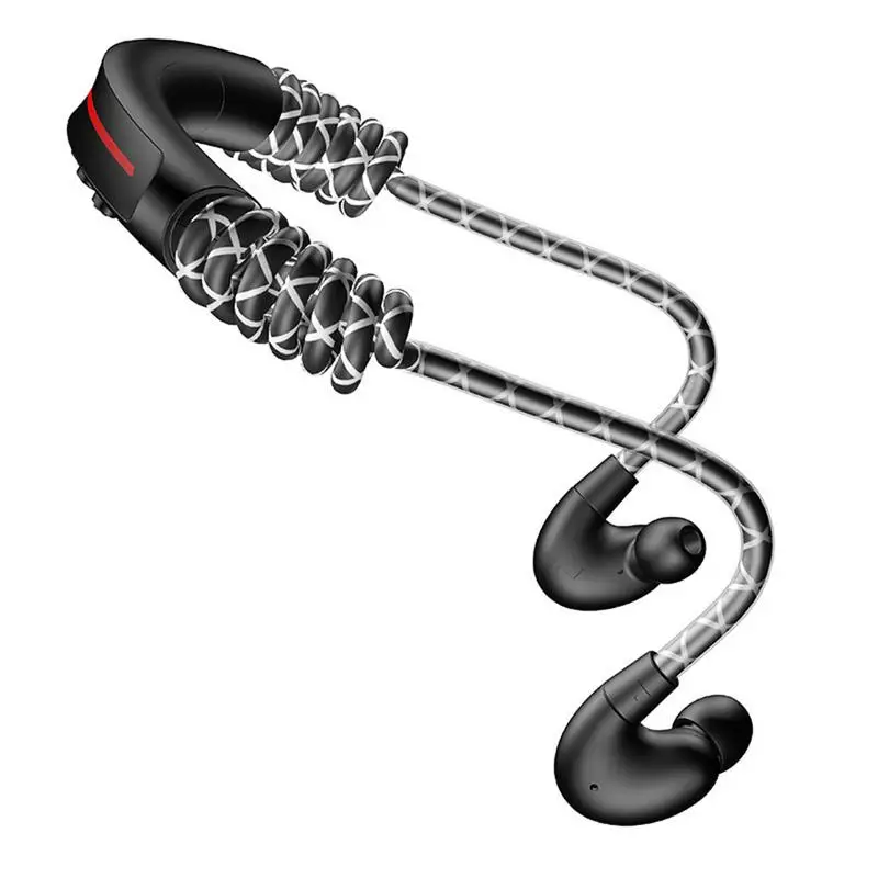 

Sport Bluetooth 5.0 Earphone HD Retractable Wireless Stereo Waterproof Ear Buds With Big Battery Mic Long Standby Hands Free