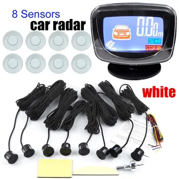 

Display Car Reverse Backup Radar Monitor System Parking Sensor Kit 22.5mm Buzzer LCD monitor 12V 8 Sensors