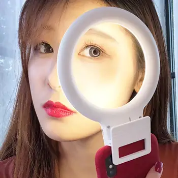 

alloet LED Selfie Ring Light 3 Modes Dimming Photography Live Stream Enhancing Lamp Flash selfie light for iOS Android Phones