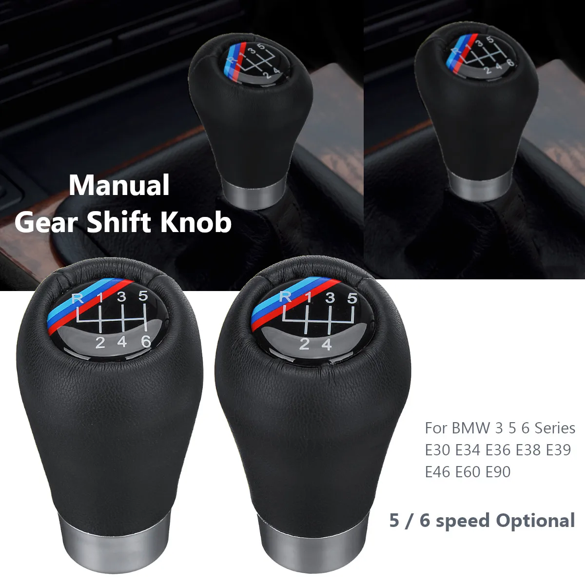 

5 /6 Speed Car Front Manual Gear Shift Knob Shifter For BMW 3 5 6 Series E30 E34 E36 E38 E39 E46 E60 E90