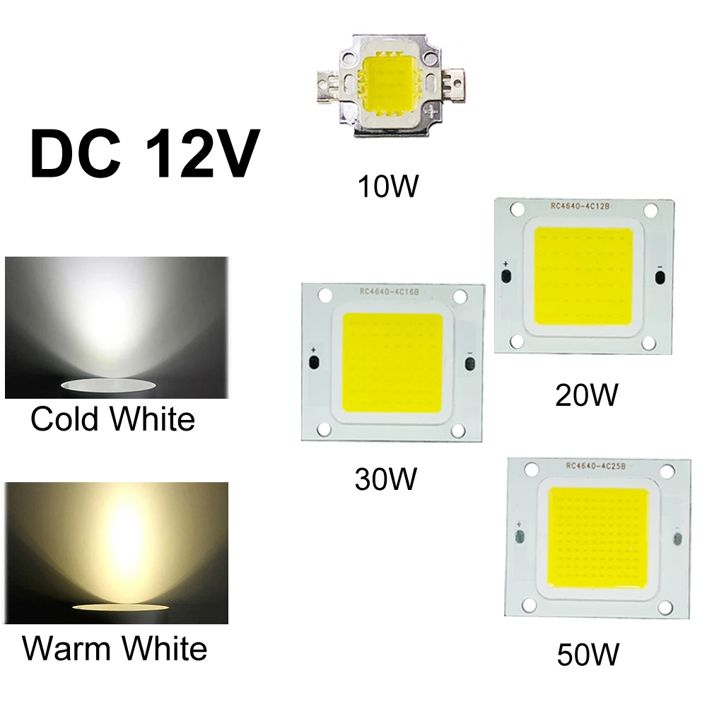 Светодиодный чип COB Диодная лампа накаливания DC 12 V DIY высокой мощности