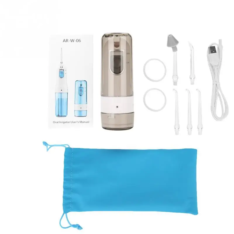 

Portable Electric Oral Irrigator FDA Approved USB Charging Water Dental Flosser Rechargeable 200ml Dental Flosser with 5pcs Tip