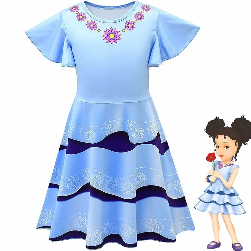 

Girls 3D Print Pattern Flower Princess Dress Birthday Wedding Party Dress Kids Gift Moana Nancy Anna Cosplay Performance Clothes