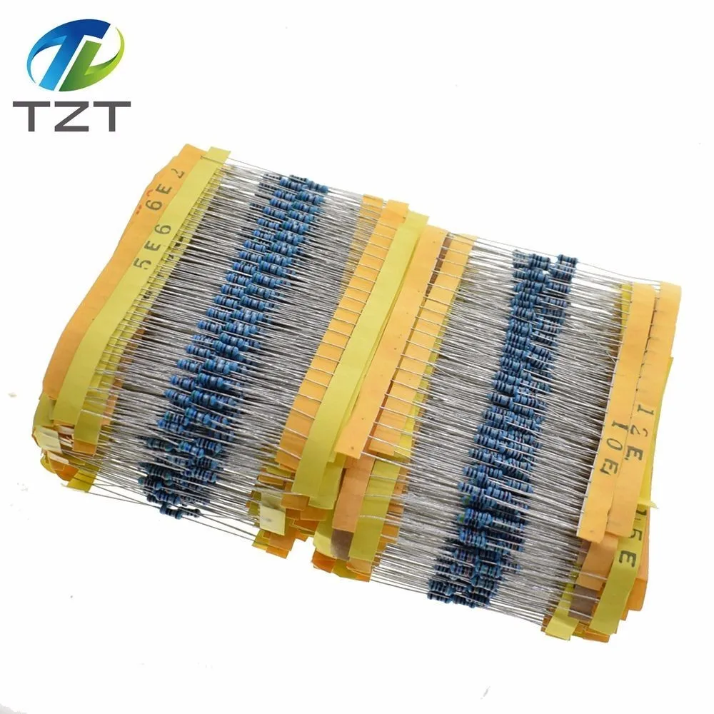 TZT 2600pcs 130 Values 1/4W 0.25W 1 Metal Film Resistors Assorted Pack