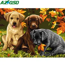 AZQSD DIY картина маслом по номерам Собака Ручная роспись холст Современная Настенная картина украшение дома искусство животное K077