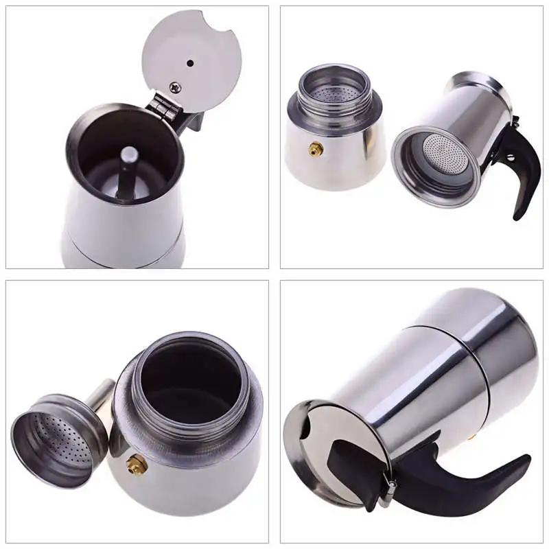 Нержавеющая сталь Moka Кофеварка Mocha эспрессо латте плита фильтр кофейник Percolator