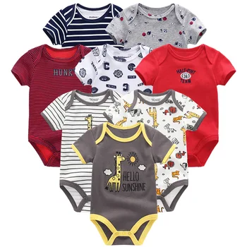

unisex baby clothes 8Pcs/sets newborn boy girl bodysuit clothes roupas de bebes cotton baby jumpsuits short sleeve baby clothing