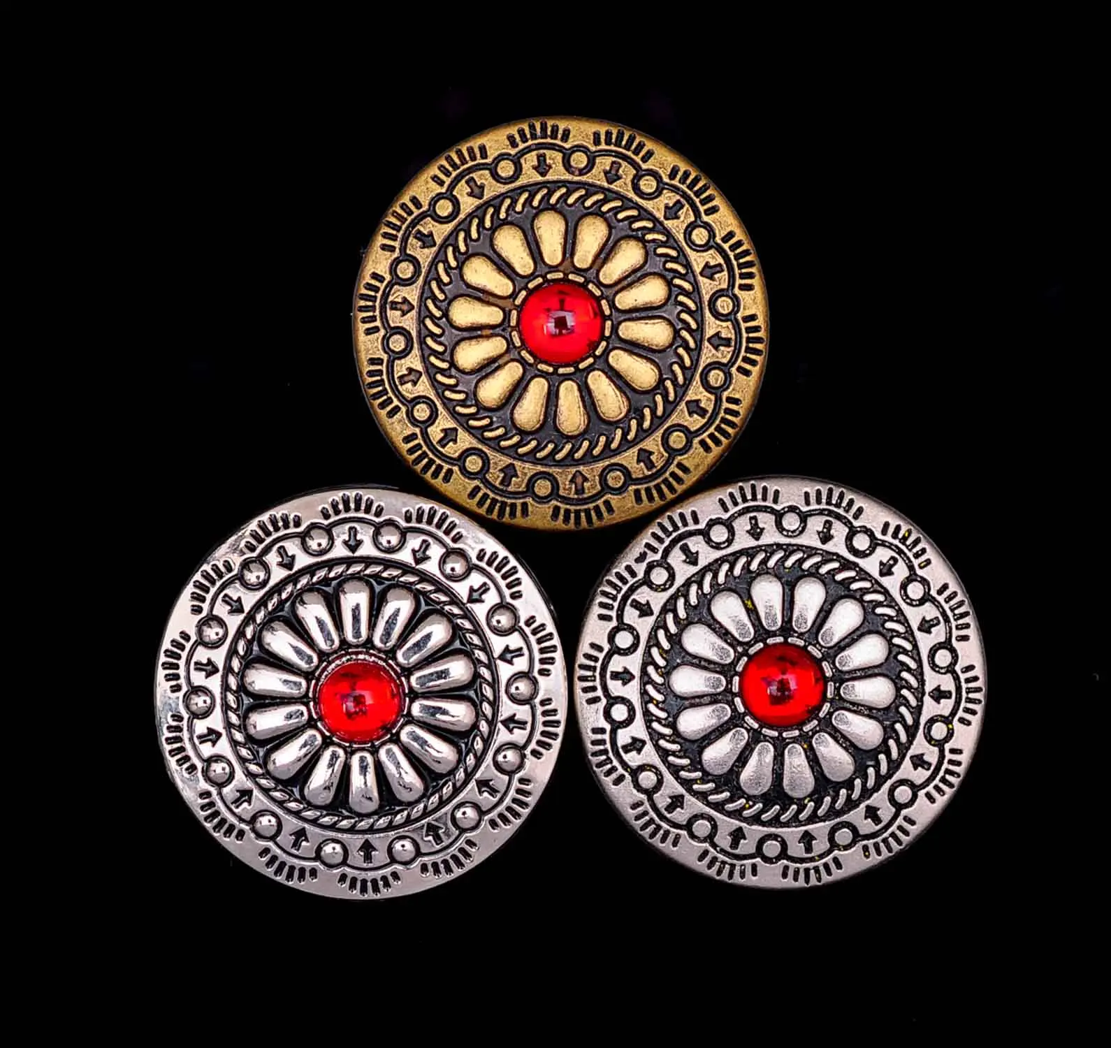 Western Flower Engraved Bohemia Turquoise Concho For Belt Bag Shoes Clothes Leathercraft Wallet Decor Screwback Lot 10pc | Украшения и