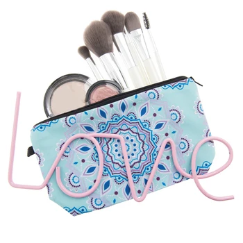 

Datura Floral Print Pattern Cosmetic Bags Vintage Multicolor Mandala Travel Toiletry Makeup Bag Zipper Beauty Case Makeup Pouch